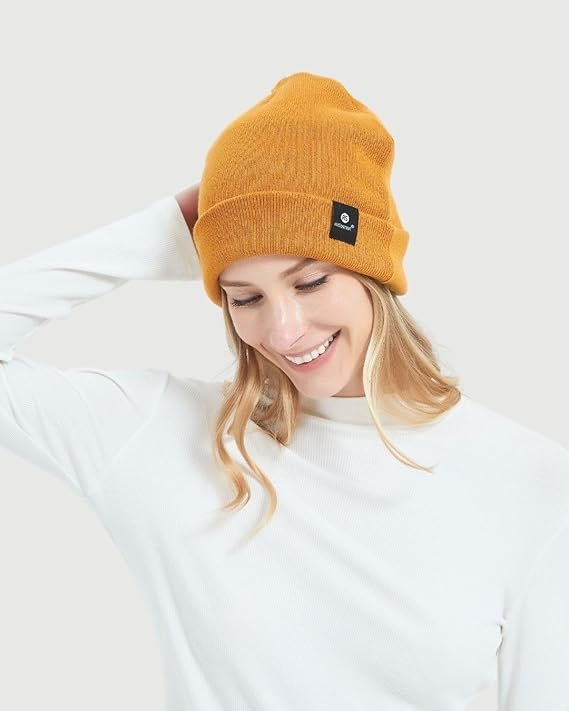 Radia Smart® EMF Protection Winter Beanie 5G RF Shielding WiFi Protection Brain Coat Grey/Yellow (US, Alpha, One Size, Medium, Yellow), gelb, M/Einheitsgröße – Bild 5
