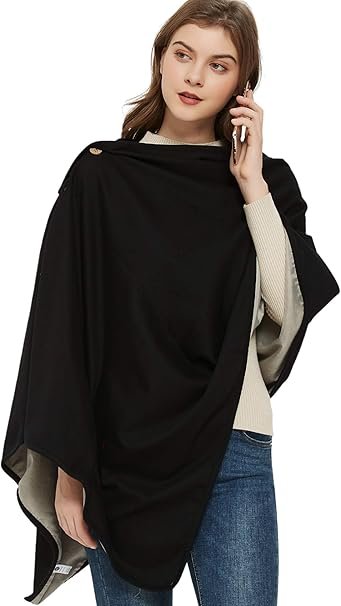 'Radia Smart EMF Poncho Blanket, 5G, Wearable Faraday Blanket, RF Shielding, WiFi Blocker, EMF Clothing 28'' x 72'', Black/Grey'