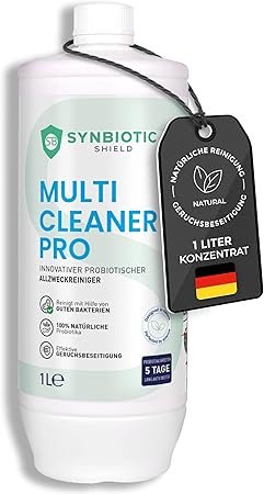 Probiotischer Allzweckreiniger Konzentrat 1 L Multicleaner Pro - Reinigung mit guten Bakterien - Enzymreiniger gegen Geruch, Flecken - Alles-Reiniger für Boden, WC, Bad, Küche sanft zu Kinder, Tiere