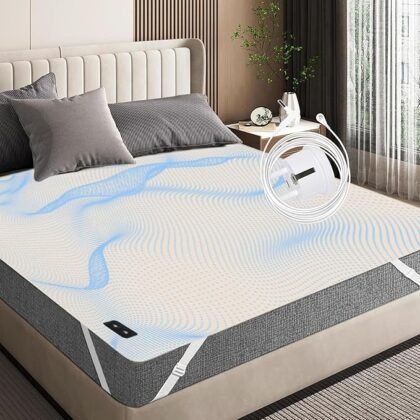 RIQINXIN Erdungsmatte mit Erdungsanschlusskabel 150x200cm Atmungsaktiv Erdungsbettlaken Silberfaser Gesundheit Grounding Sheet für Besseren Schlaf Beige