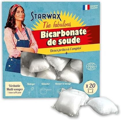 STARWAX THE FABULOUS - Natron gebrauchsfertige Einzeldosen - 1 Dosis = 1 Waschgang - Reinigt und entfernt Flecken - Ultraleistungsstark - 100% natürlicher Ursprung - 20 Dosen - 400gr