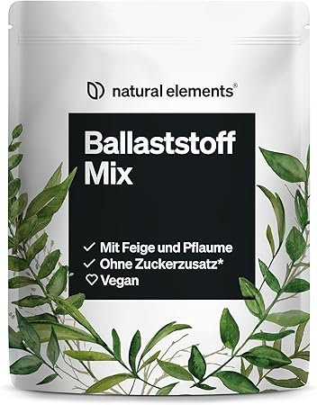 natural elements Ballaststoff Mix – 600g – 9 natürliche Quellen – mit Inulin und Akazienfaser – vegan, ohne Zuckerzusatz (enthält von Natur aus Zucker) – in Deutschland produziert & laborgeprüft