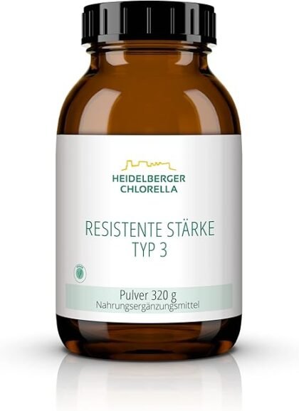 Heidelberger Chlorella Resistente Stärke Typ 3 Pulver | Hochwertige Nahrungsquelle für Darmbakterien | vegan und laktose- und erdnussfrei | 320 Gramm